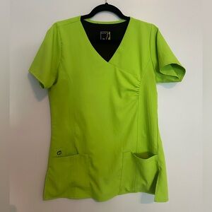 GREEN SCRUB TOP